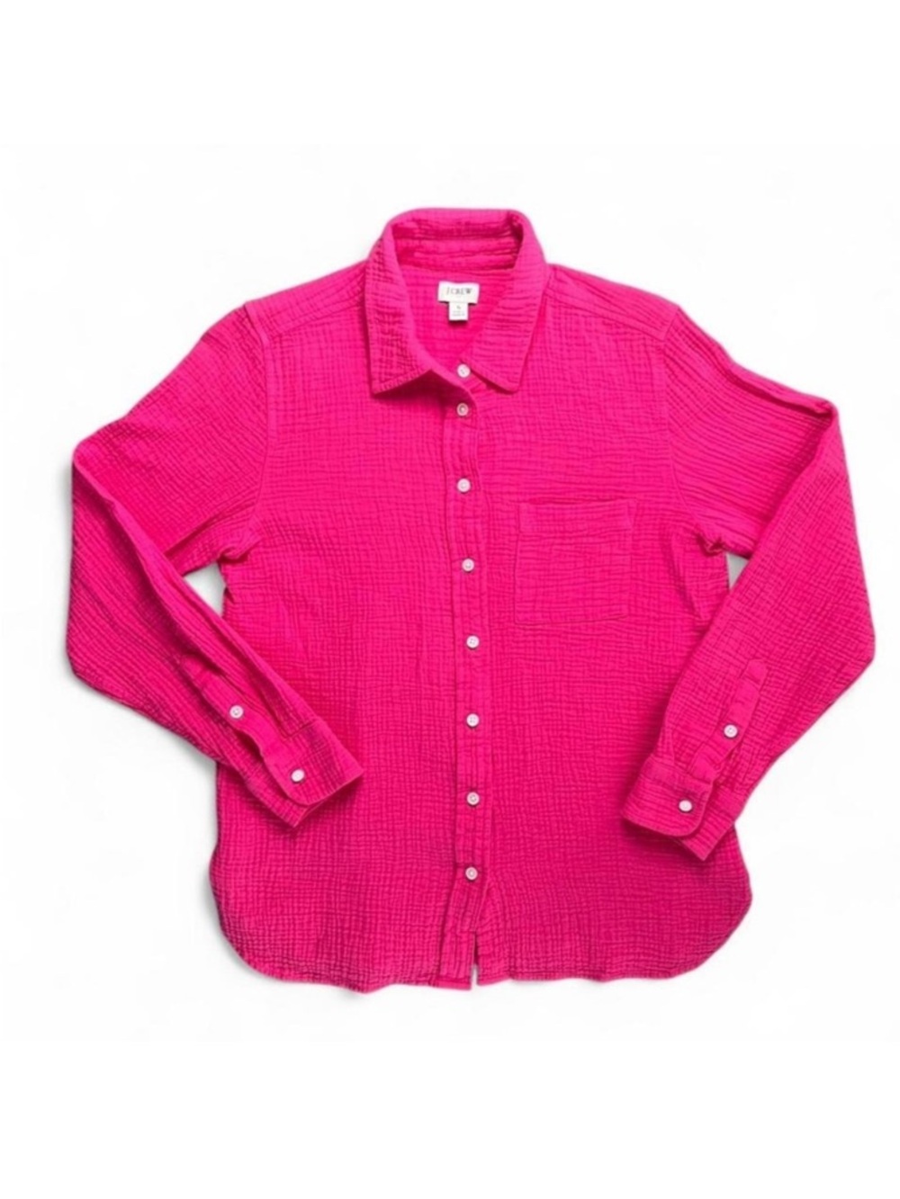 Pink J.Crew button-down cotton gauze shirt